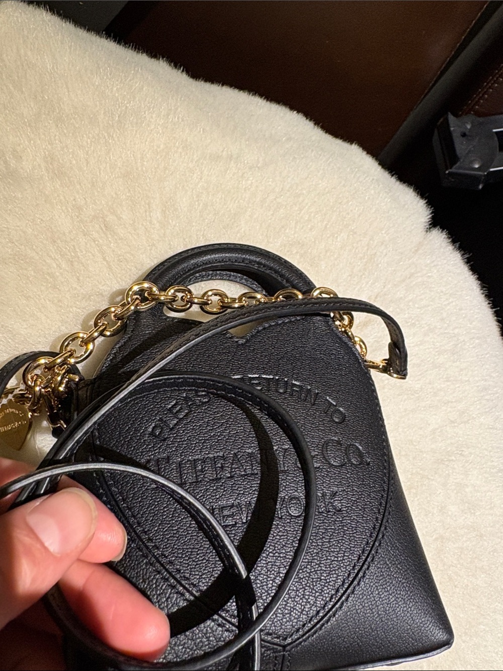 Tiffani and Co black leather mini bag removable strap - cutest designer bag- New - Picture 16 of 16